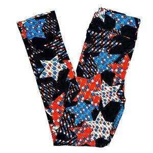 Lularoe Leggings Americana Patriotic Stars Popsicle Bomb Pops L/XL Kids Girls